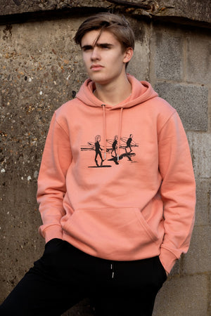 Hoodie unisex - Rose Clay (Surfers on the beach)