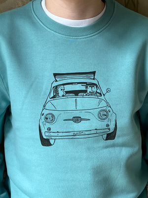 Sweater unisex - Teal Monstera (FIAT500)